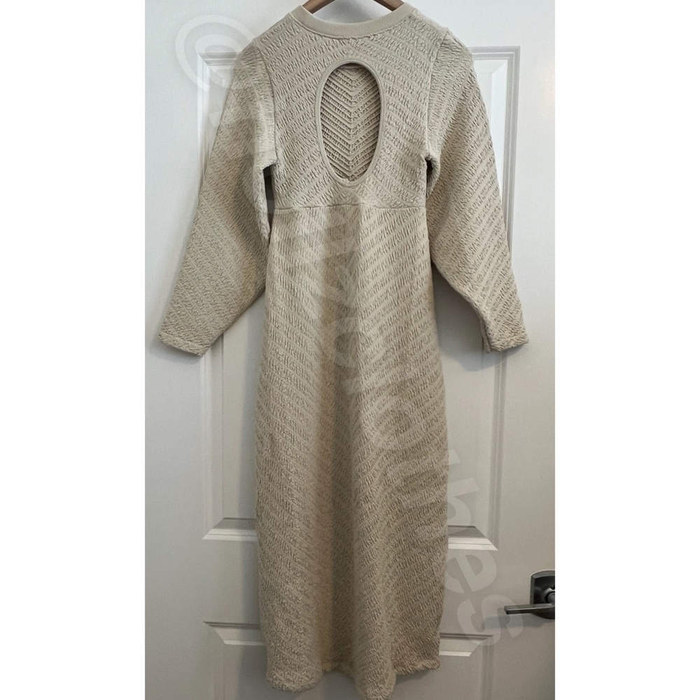 Free People NWOT Gabby Seamless Midi Dress Wet Plaster Ivory/Cream M/L - Picture 11 of 13